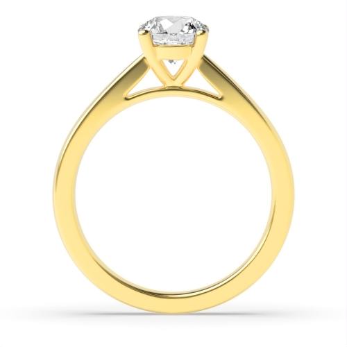 4 Prong Round Yellow Gold Raised set classic Engagement Rings