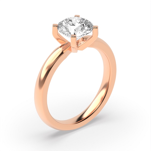 4 Prong Round Rose Gold Starbeam Engagement Rings