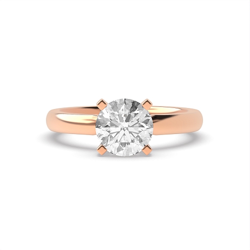 4 Prong Round Rose Gold Starbeam Engagement Rings