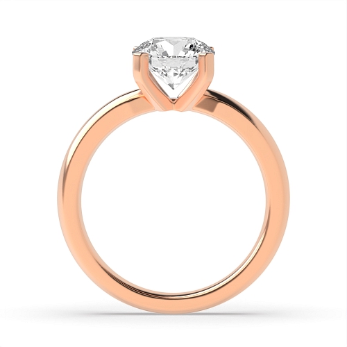 4 Prong Round Rose Gold Starbeam Engagement Rings