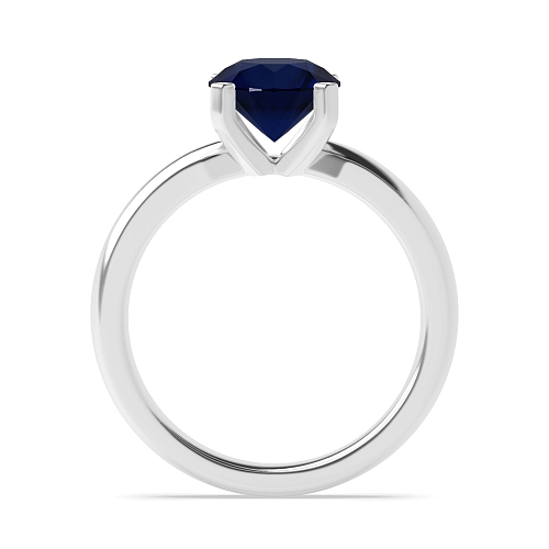4 Prong Round Starbeam Blue Sapphire Engagement Rings