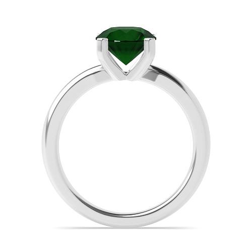 4 Prong Round Starbeam Emerald Engagement Rings