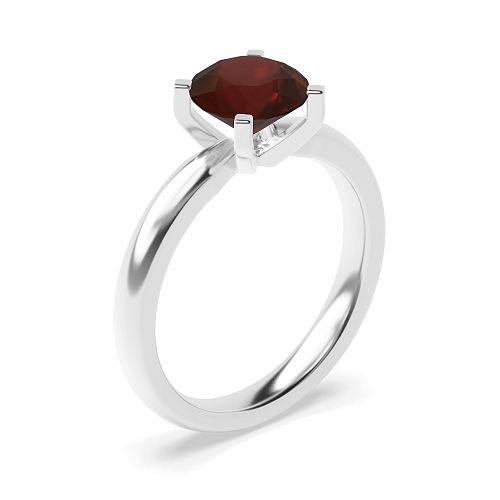4 Prong Round Starbeam Garnet Engagement Rings