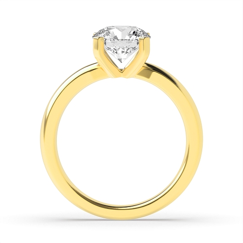 4 Prong Round Yellow Gold Starbeam Engagement Rings