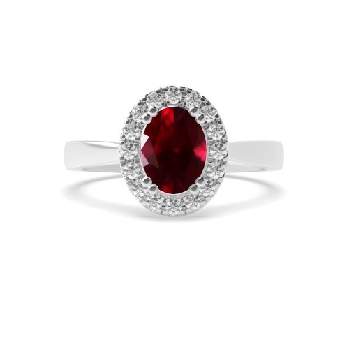 4 Prong Oval Plan shank Ruby Engagement Rings