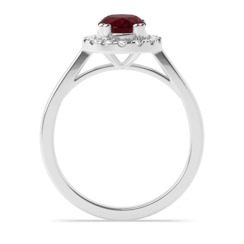 4 Prong Oval Plan shank Ruby Engagement Rings