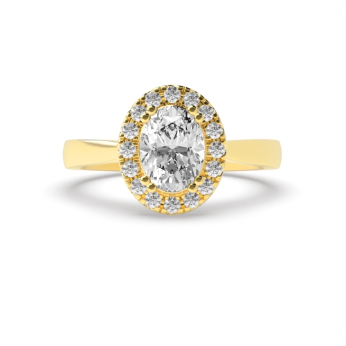 4 Prong Oval Yellow Gold Plan shank Engagement Rings