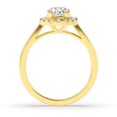 4 Prong Oval Yellow Gold Plan shank Engagement Rings