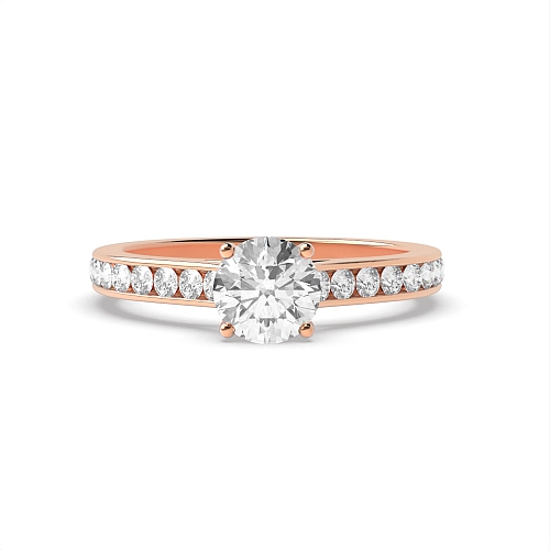 4 Prong Round Rose Gold Raised set Engagement Rings