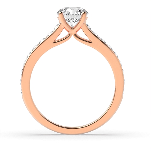 4 Prong Round Rose Gold Raised set Engagement Rings