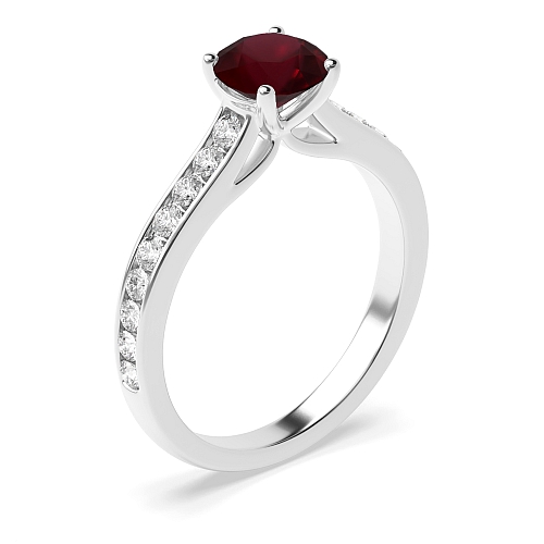 4 Prong Round Raised set Ruby Engagement Rings