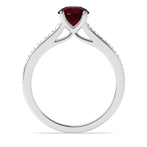 4 Prong Round Raised set Ruby Engagement Rings