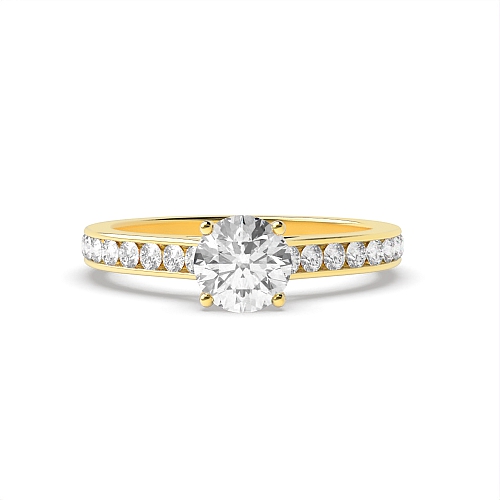 4 Prong Round Yellow Gold Raised set Engagement Rings