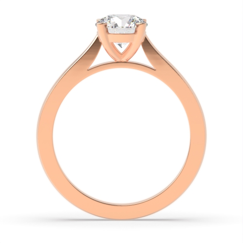 4 Prong Round Rose Gold Raised set tapering shoulder Engagement Rings