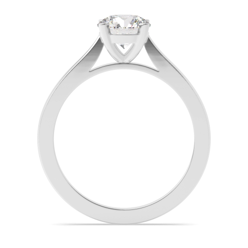 4 Prong Round Raised set tapering shoulder Naturally Mined Diamond Engagement Rings