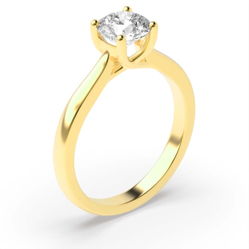 4 Claw Solitaire Diamond Engagement Ring Yellow / White Gold & Platinum  