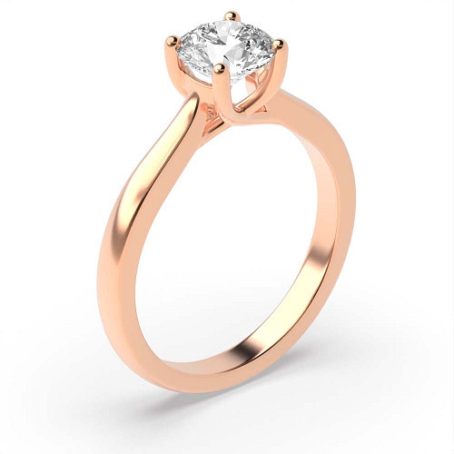 Round Rose Gold Crossover claws high set Engagement Rings