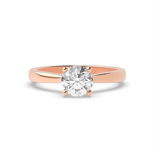 Round Rose Gold Crossover claws high set Engagement Rings