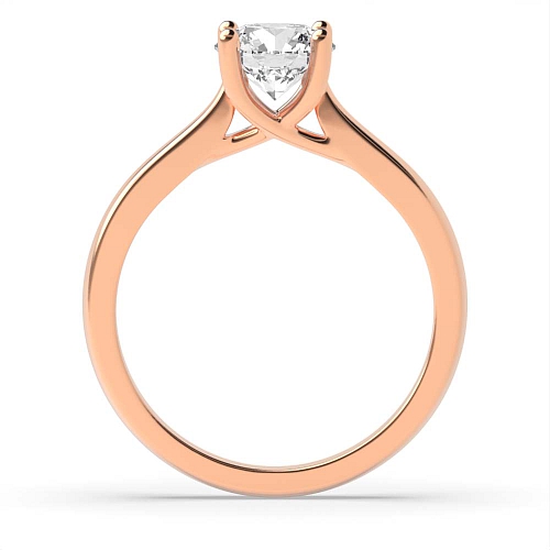 Round Rose Gold Crossover claws high set Engagement Rings