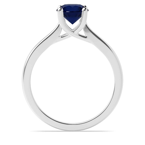 Round Crossover claws high set Blue Sapphire Engagement Rings