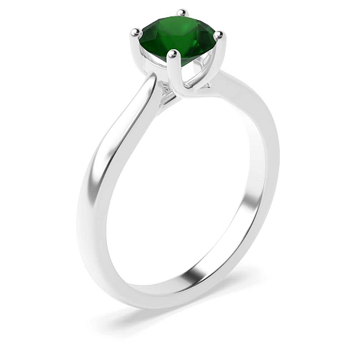 Round Crossover claws high set Emerald Engagement Rings