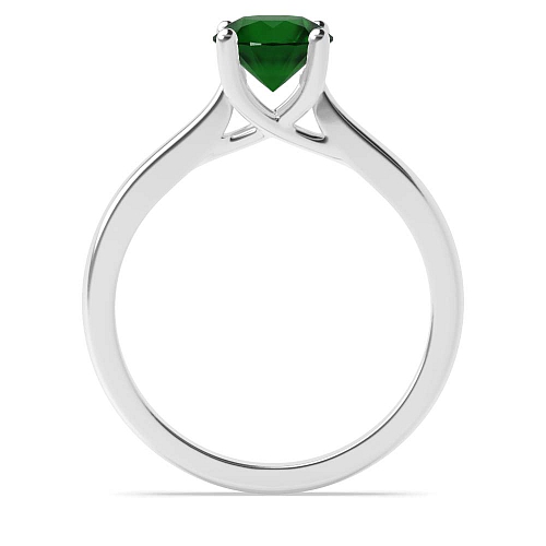 Round Crossover claws high set Emerald Engagement Rings