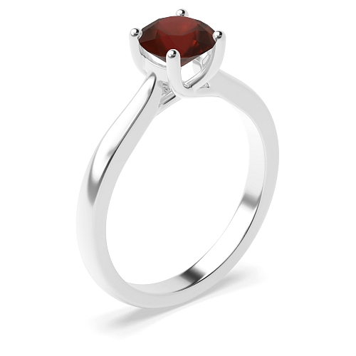 Round Crossover claws high set Garnet Engagement Rings