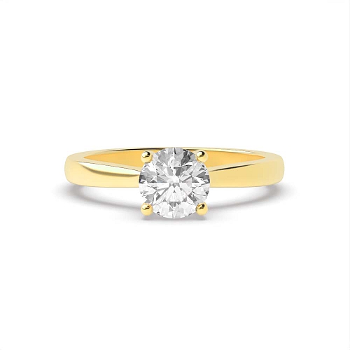 Round Yellow Gold Crossover claws high set Engagement Rings