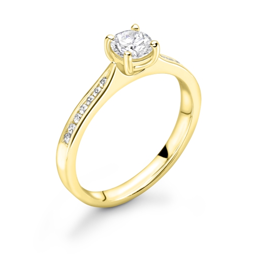 4 Claw Channel Setting Tapering Shoulder Engagement Ring