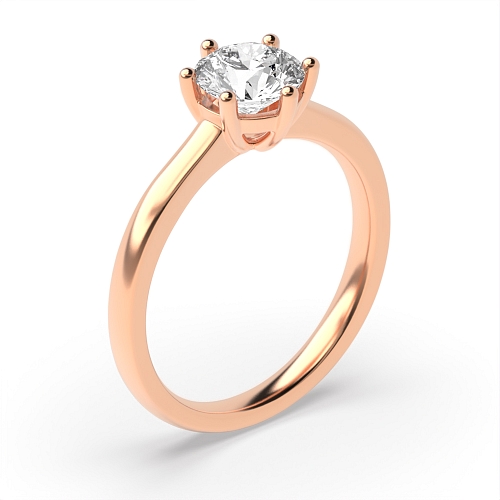 Round Rose Gold Low set basket Engagement Rings