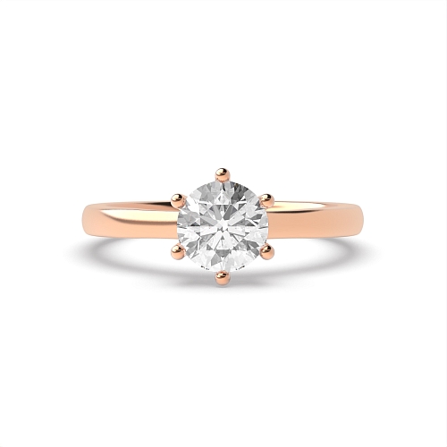 Round Rose Gold Low set basket Engagement Rings