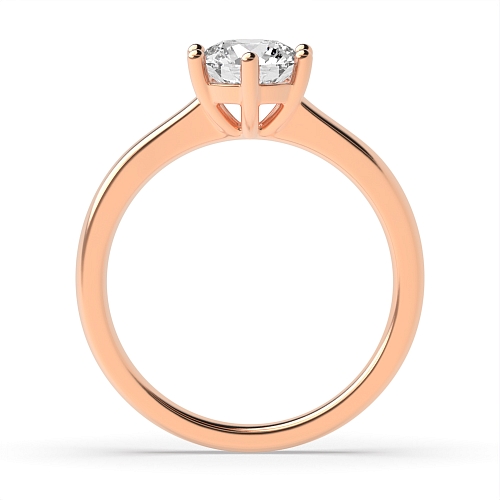 Round Rose Gold Low set basket Engagement Rings