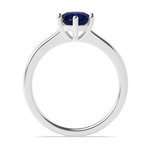 Round Low set basket Blue Sapphire Engagement Rings