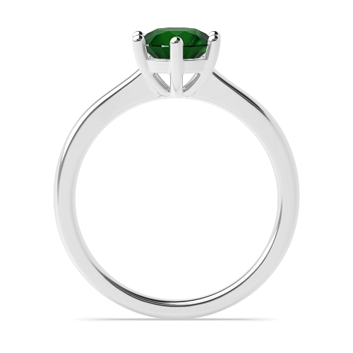 Round Low set basket Emerald Engagement Rings