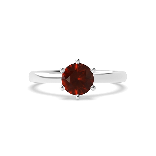 Round Low set basket Garnet Engagement Rings