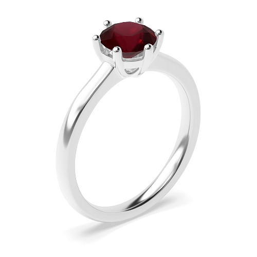 Round Low set basket Ruby Engagement Rings