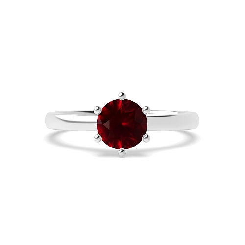 Round Low set basket Ruby Engagement Rings