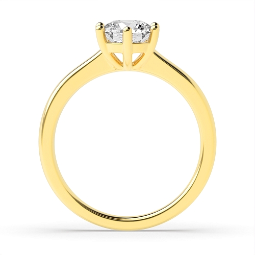 Round Yellow Gold Low set basket Engagement Rings