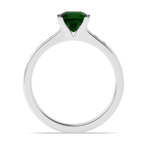 4 Prong Princess Open set corner claws Emerald Engagement Rings