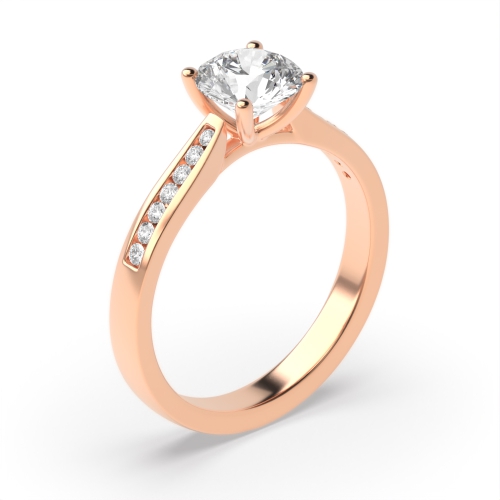 4 Prong Round Rose Gold Open set classic Engagement Rings