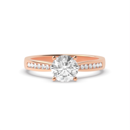 4 Prong Round Rose Gold Open set classic Engagement Rings