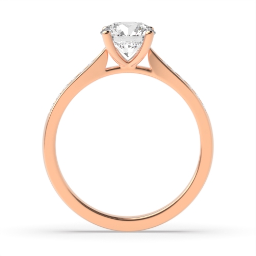 4 Prong Round Rose Gold Open set classic Engagement Rings
