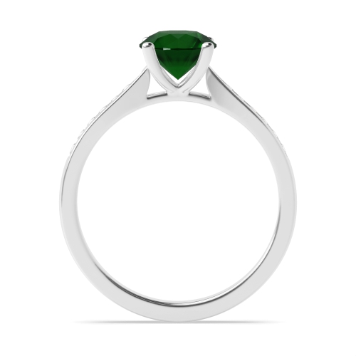 4 Prong Round Open set classic Emerald Engagement Rings