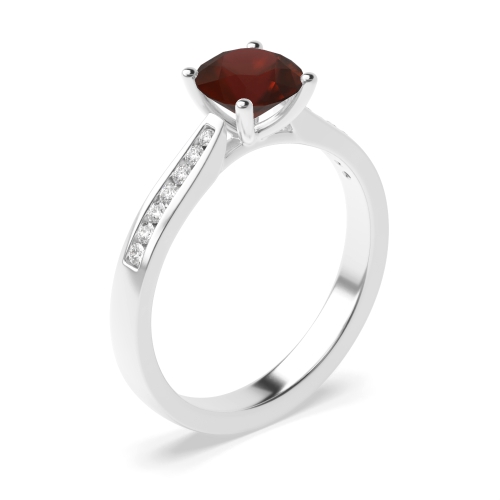 4 Prong Round Open set classic Garnet Engagement Rings