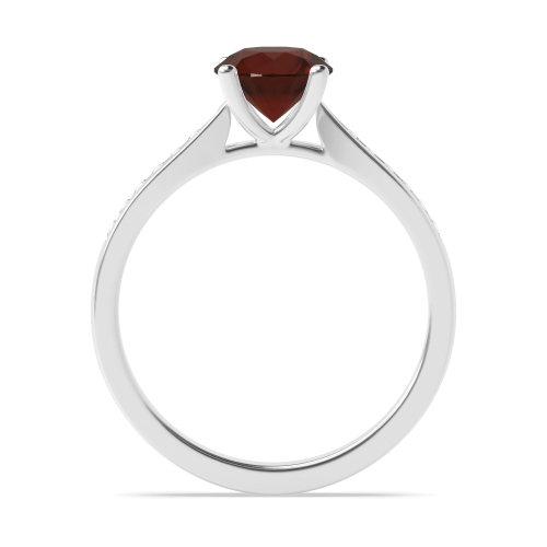 4 Prong Round Open set classic Garnet Engagement Rings