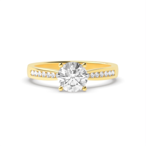 4 Prong Round Yellow Gold Open set classic Engagement Rings