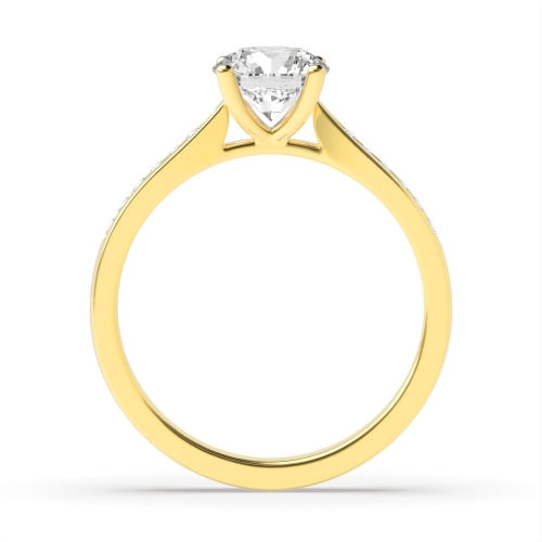 4 Prong Round Yellow Gold Open set classic Engagement Rings