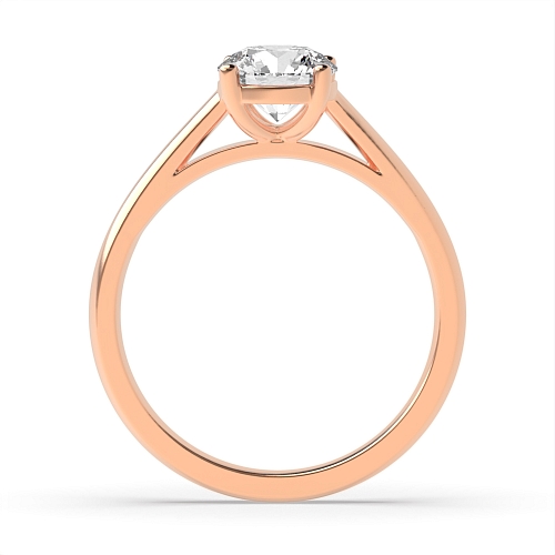 4 Prong Round Rose Gold Smooth band Engagement Rings