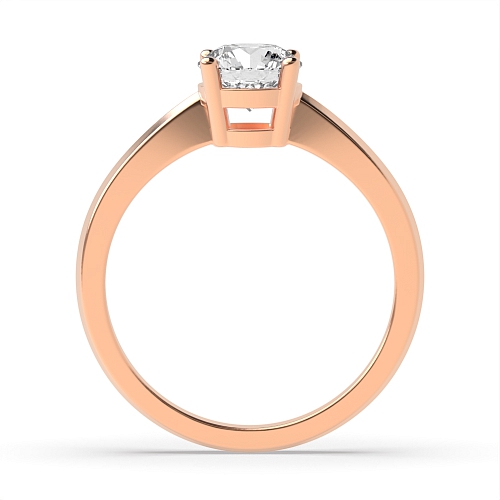 Round Rose Gold Tapered shoulder basket Engagement Rings
