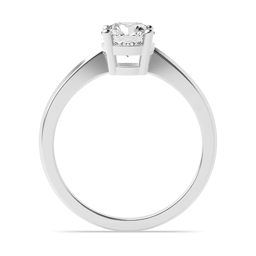 4 Prong Round Tapered Shoulder basket Solitaire Engagement Ring